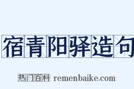 宿青阳驿造句是什么意思的图片
